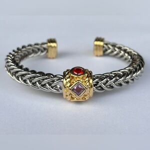 Elegant Gold and Silver Braided Bracelet